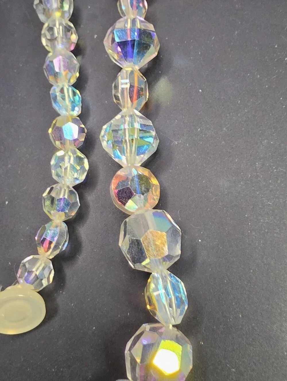 Aurora Crystal Bead Necklace - Iridescent Clear